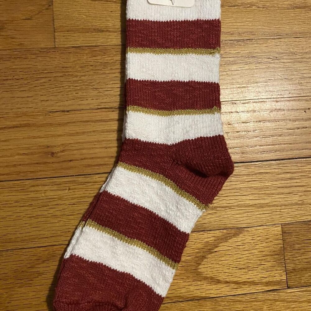 Aerie Women's Real Soft Crew Socks One Size Red/White Stripe NWT